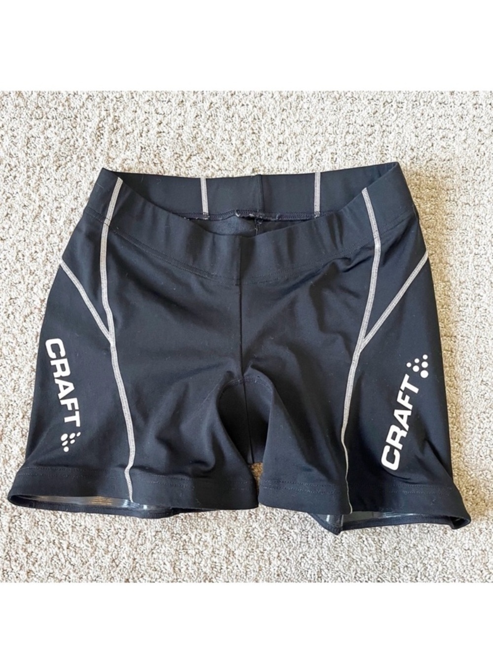 Craft Womens Padded Cycling Shorts Sz L Black Bicycle Short Stretch Breathable